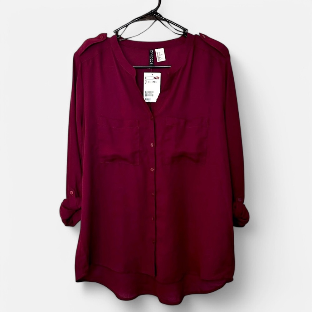 Burgundy Chiffon Blouse *NWT*